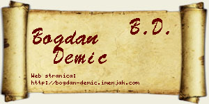 Bogdan Demić vizit kartica